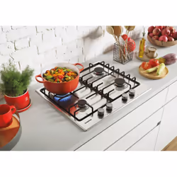 Hoover H-HOB 300 GAS HHW6BRMX Acier inoxydable Intégré (placement) 59.5 cm Gaz 4 zones