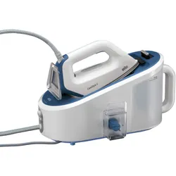 Braun IS 5145 WH Centrale vapeur 2400 W 2 L EloxalPlus soleplate Bleu, Blanc