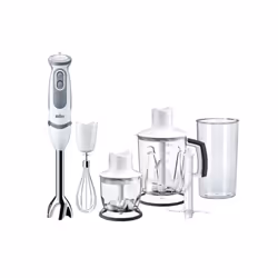 Braun MultiQuick 5 MQ5245WH, Mélangeur par immersion, 1,25 L, Pileur de glace, 1000 W, Gris, Blanc