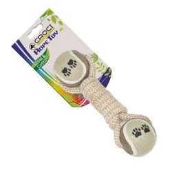 Corde en Coton éco avec Balles de Tennis Pour Chien - 24cm