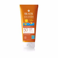 Crème solaire pour le corps des enfants à la texture veloutée. Resistant à l'eau. Sans parfum. Hypoallergénique. Testé cliniq ...