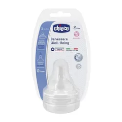 Chicco Well-Being - Tétine MED silicone 2m+ - 2 pièces