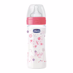 Chicco Biberon 250ML Rose 2M+, Rose, Blanc, 63 mm, 63 mm, 207 mm, 100 g