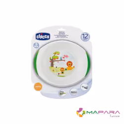 Chicco Set 2 Assiettes 12 Mois et + - Modèle : Hippopotame est un ensemble composé d'une assiette plate et d'une assiette cre ...