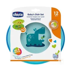 Chicco Set 2 Assiettes 12 Mois et + - Modèle : Hippopotame