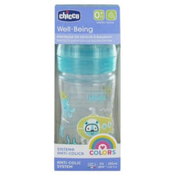 Chicco Well Being Colors Biberon 150 ml Débit Lent 0 Mois et +