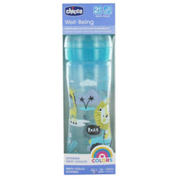 Chicco Well Being Colors Biberon 250 ml Débit Moyen 2 Mois et +