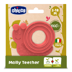 Chicco Escargot de Dentition Molly Eco+ 3-18 Mois - Couleur : Rouge