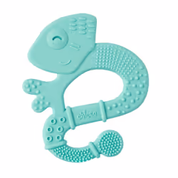 Chicco Anneau de Dentition +2m Soft &amp; Clean Iguane Bleu