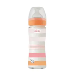 Chicco 00028721110000 biberon 240 ml Orange, Rose, Transparent, Blanc Verre