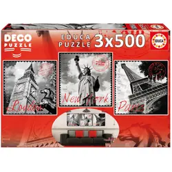 Educa 3X500 Grandes Villes 'Deco Puzzle'