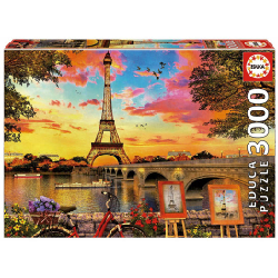 EDUCA Puzzle 3000 pièces Coucher De Soleil A Paris