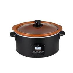 JATA JEOL2145 mijoteuse 5 L 210 W Noir, Terre cuite