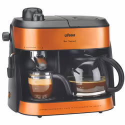 Ufesa CK7355, Machine à café 2-en-1, 1 L, 1800 W, Orange
