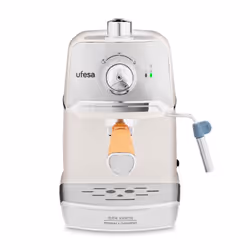 Ufesa Cream CE7238, Machine à expresso, 1,2 L, Café moulu, 850 W, Acier inoxydable, Blanc