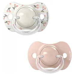 Suavinex Birdies 2 Sucettes avec Tétines Symétriques SX Pro 0 à 6 Mois - Couleur : Rose