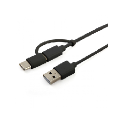Muvit MUUSC0173 câble USB 1 m USB 2.0 USB A USB C/Micro-USB A Noir