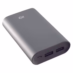 Ksix BXBA6000M02, 6000 mAh, Lithium-Ion (Li-Ion), Métallique, Argent