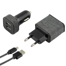 Ksix BXCRDUT01 chargeur d'appareils mobiles Universel Noir Secteur, Allume-cigare Auto, Intérieure
