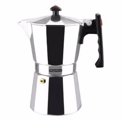 - Cafetière italienne - 6 tasses - Poignés en Bakélite - convient pour feux à Gaz - électrique - vitrocéramique - Silver