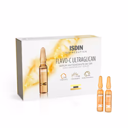 Isdin Isdinceutics Flavo-C Ultraglican 10 Ampoules est une solution pour le visage sous forme d'ampoules. Elle contient une a ...