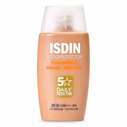 ISDIN Fusion Water MAGIC Medium SPF 50, Crème d’écran solaire, Visage, Bouteille, Hydratant, Protection, Peau mixte, Peau gra ...