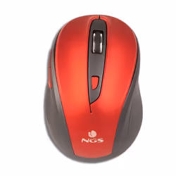 NGS Evo Mute, Droitier, Optique, RF sans fil, 1600 DPI, Noir, Rouge