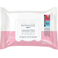 BYPHASSE LINGETTES INTIME PH NEUTRE 20 UNITES PHARMASHOP