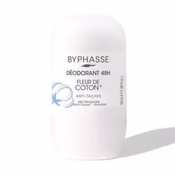 Le déodorant 48H BYPHASSE fleur de coton et à l'action anti-transpirante est un véritable voyage au coeur d'un champ de coton ...