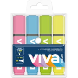 Molin RTF240-04W marqueur 4 pièce(s) Bleu, Vert, Rose, Jaune