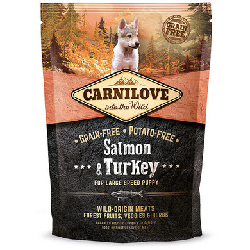 CARNILOVE Salmon & Turkey Large Breed Puppy 1,5 kg Chiot Saumon, Dinde