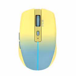 Inca IWM-511RS, Droitier, Optique, RF Wireless + Bluetooth + USB Type-C, 1600 DPI, Bleu, Jaune