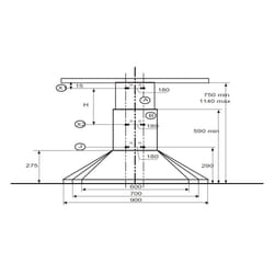 Beko CWB6441XNH hotte Montée au mur Acier inoxydable 400 m³/h E