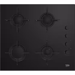 Beko HILG 64120 S, Noir, Intégré, Gaz, Verre-céramique, 4 zone(s), 4 zone(s)