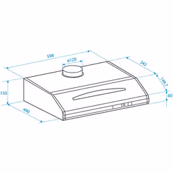 Beko CFB6432XH-1 hotte Monté au mur Argent 240 m³/h E