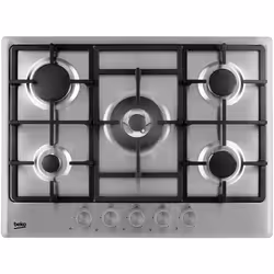 Beko HIMW 75225 SX, Acier inoxydable, Intégré, Gaz, Acier inoxydable, 5 zone(s), 5 zone(s)
