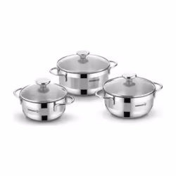 Set 6 Pièces KORKAMZ Tombik - Faitout 16x0.9 cm / 1.8 litres + Faitout 18x10 cm / 2,5 litres + Faitout 20x10 cm / 3.5 litres  ...