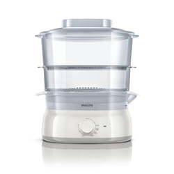 Philips Daily Collection HD9115/01 cuiseur vapeur 2 Nombre de paniers Pose libre 800 W Beige, Blanc
