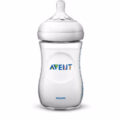Avent Natural Biberon 260 ml 1 Mois et + - Couleur : Transparent est un biberon naturel doté d'une tétine large au débit lent