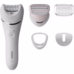 Que vous préfériez vous épiler à sec ou sous la douche, l’épilateur Philips Epilator Series 8000 BRE710/00 élimine parfaiteme ...