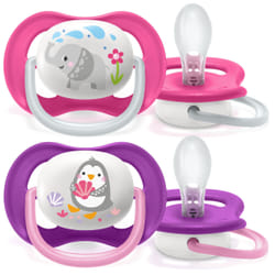 Philips AVENT SCF080/08 tétine pour bébé Sucette ultra souple Orthodontique Silicone Rose, Violet