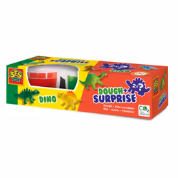 SES Creative Pâte à modeler avec surprise - Dinosaure, Pâte à modeler, Vert, Rouge, Enfant, 2 couleurs, 2 an(s), Garçon/Fille