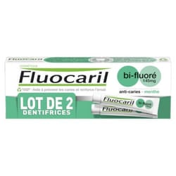 Fluocaril Dentifrice Menthe Bi-Fluoré Lot de 2 x 75 ml