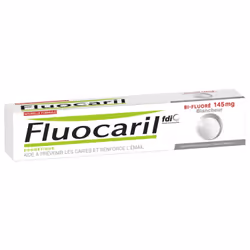 Fluocaril Dentifrice Blancheur Bi-Fluoré 75 ml est un dentifrice bi-fluoré qui aide à prévenir les caries, renforce l'émail e ...