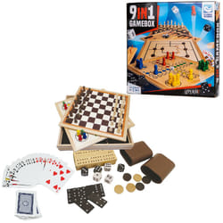 Clown Games Boîte de jeu 9-en-1 en bois