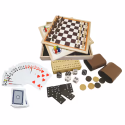 Clown Games Boîte de jeu 9-en-1 en bois