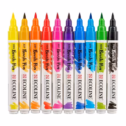 Talens Ecoline marqueur 10 pièce(s) Bleu, Vert, Orange, Rose, Rouge, Jaune - Vue supplémentaire 2