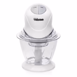 Tristar BL-4009 Mini Hachoir, 0,6 L, Chine, Blanc, Plastique, Acier inoxydable, Boutons