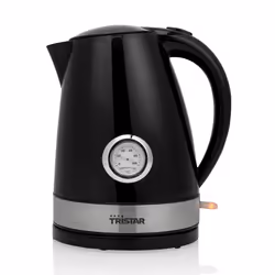 Tristar WK-1341 Bouilloire rétro, 1,7 L, 2200 W, Noir, Acier inoxydable, Plastique, Indicateur de niveau d'eau, Arrêt de sécu ...