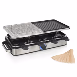 Princess Appareil à raclette 162635 pour 8 personnes avec pierre et grill Deluxe, 1400 W, 220 - 240 V, 50 / 60 Hz, 455 mm, 22 ...